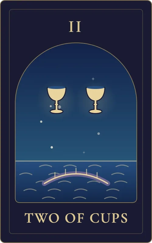 Two of Cups from the Phyra Classic tarot deck
