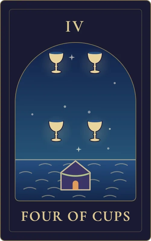Four of Cups from the Phyra Classic tarot deck