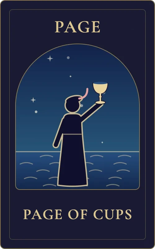 Page of Cups from the Phyra Classic tarot deck