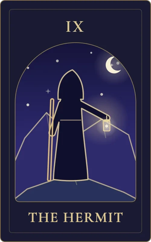 The Hermit from the Phyra Classic tarot deck