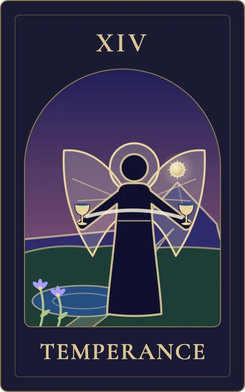 Temperance from the Phyra Classic tarot deck