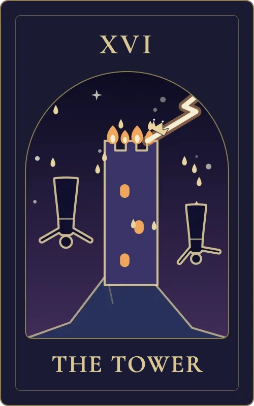 The Tower from the Phyra Classic tarot deck
