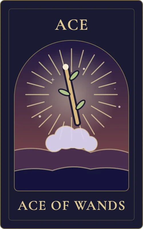 Ace of Wands from the Phyra Classic tarot deck