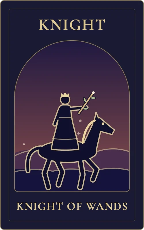 Knight of Wands from the Phyra Classic tarot deck