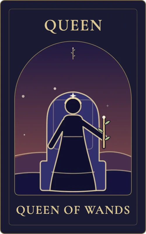 Queen of Wands from the Phyra Classic tarot deck